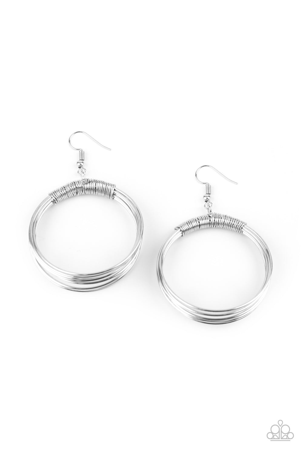 Urban-Spun - Silver Paparazzi Earrings