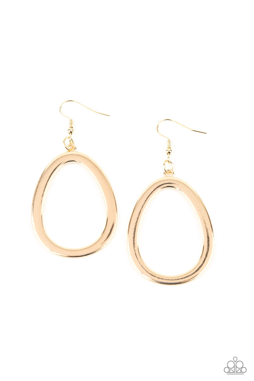 Casual Curves - Gold Paparazzi Earrings