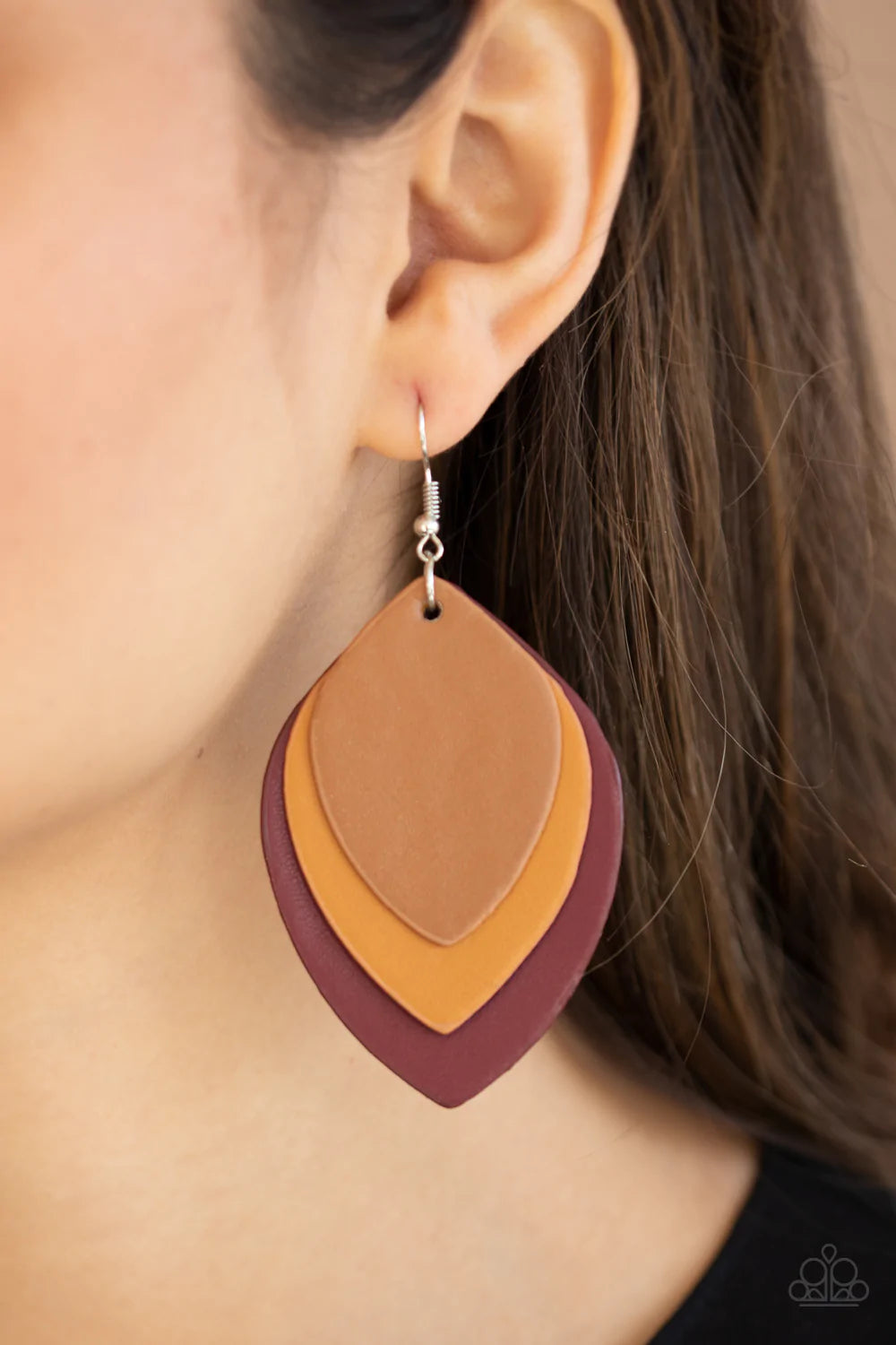Light as Leather Red Paparazzi Earrings