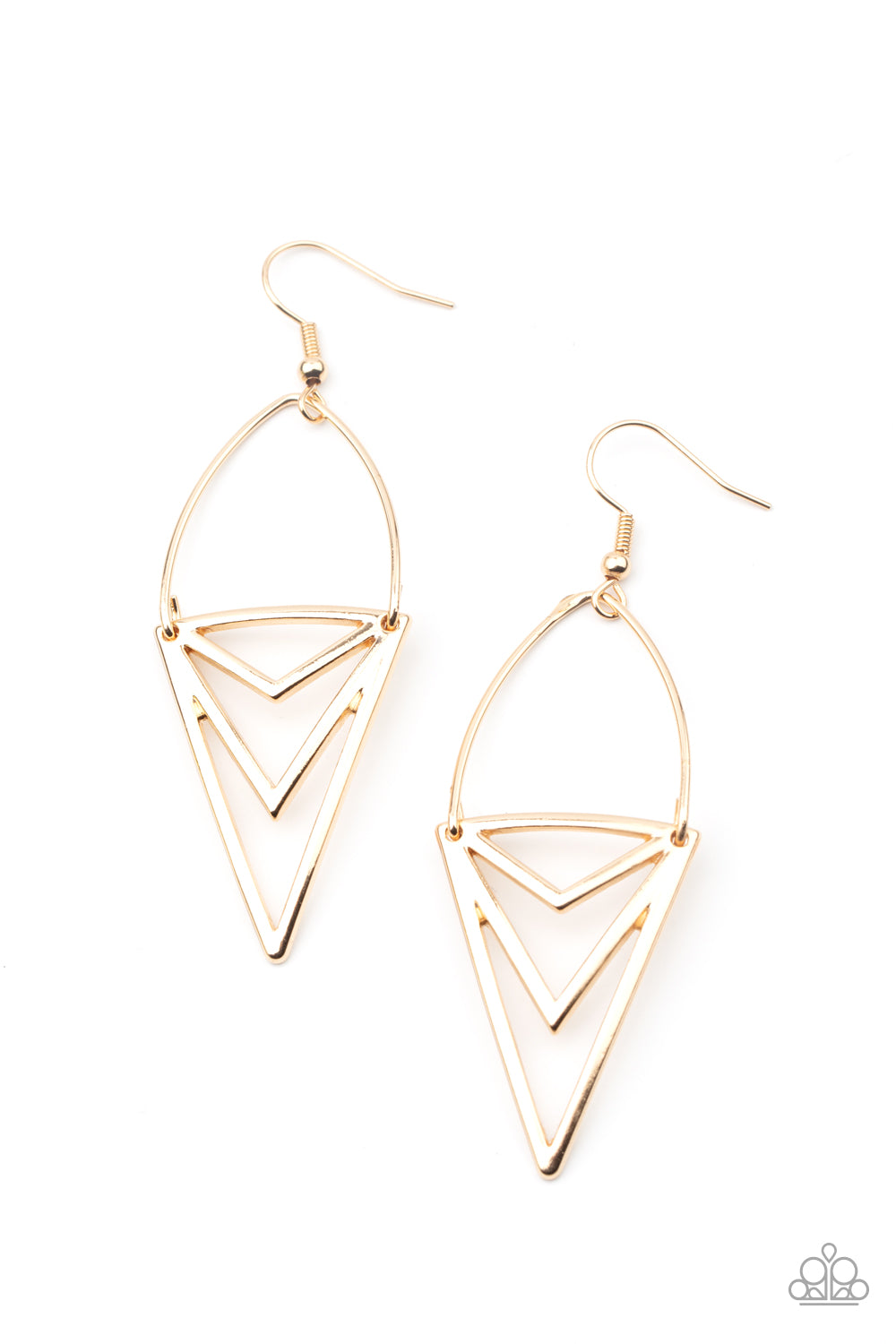 Proceed With Caution - Gold Paparazzi Earrings