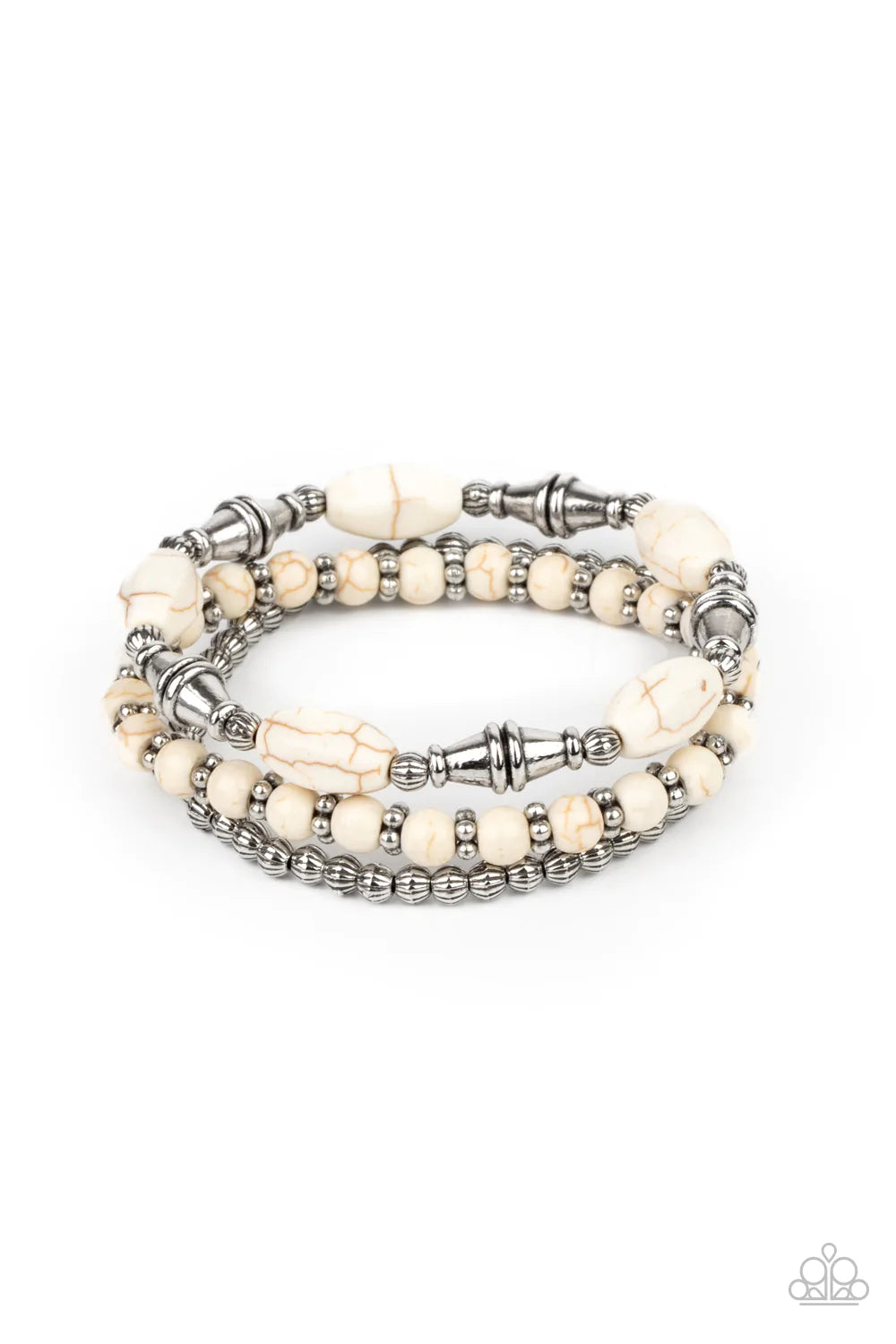 Sahara Sanctuary White Paparazzi Bracelet