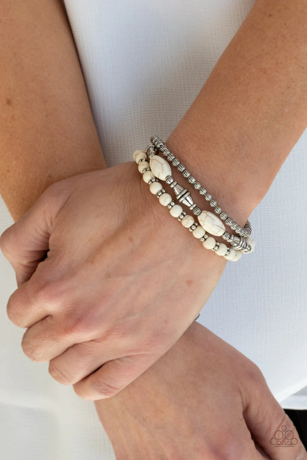 Sahara Sanctuary White Paparazzi Bracelet