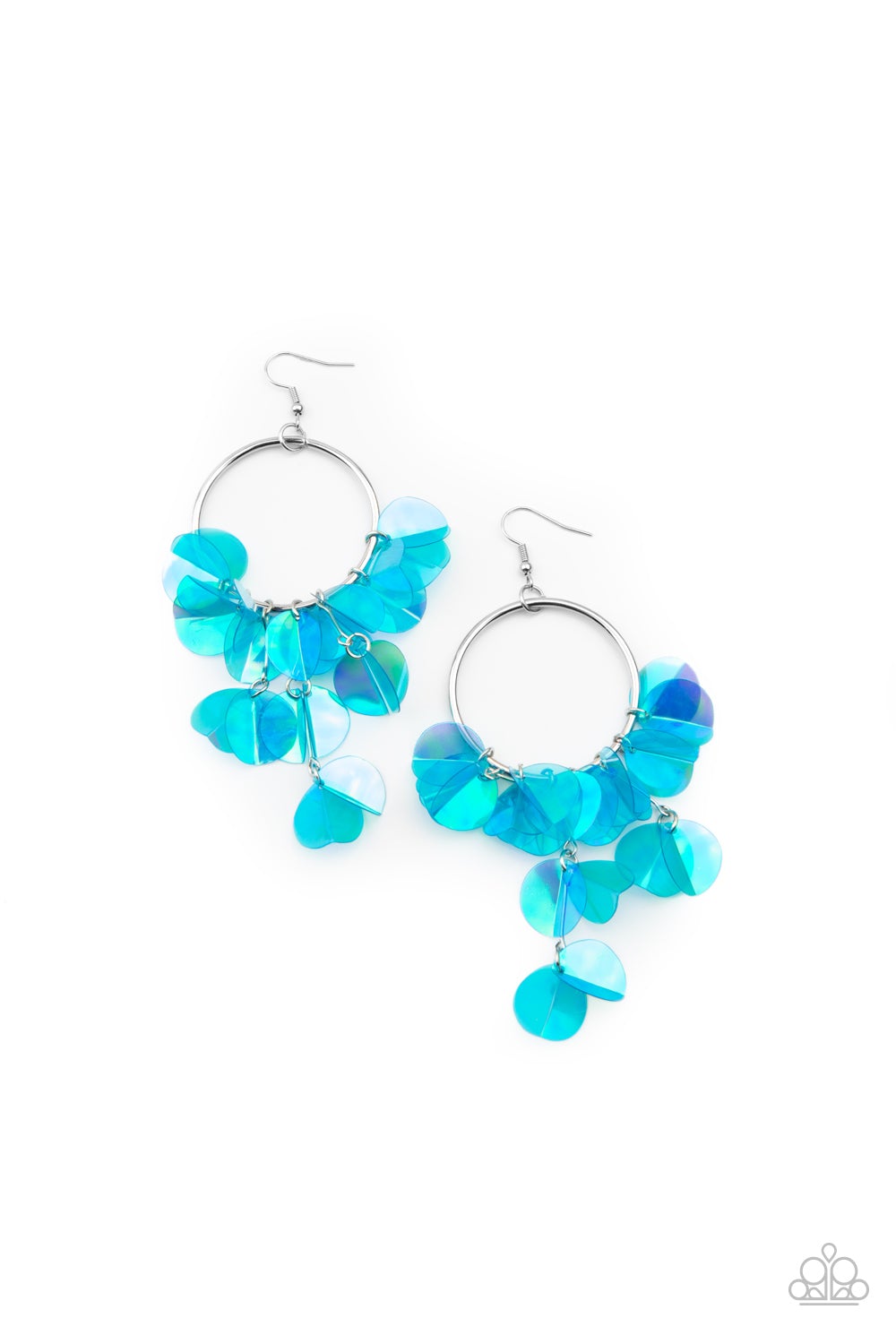 Holographic Hype Blue Paparazzi Earrings