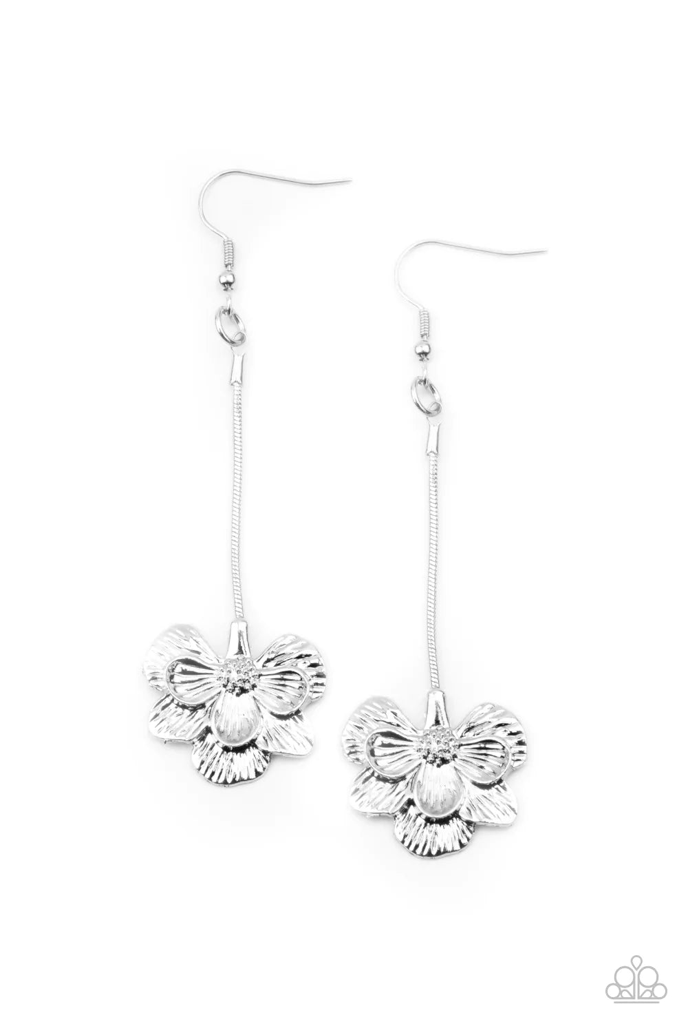 Opulently Orchid Silver Paparazzi Earrings