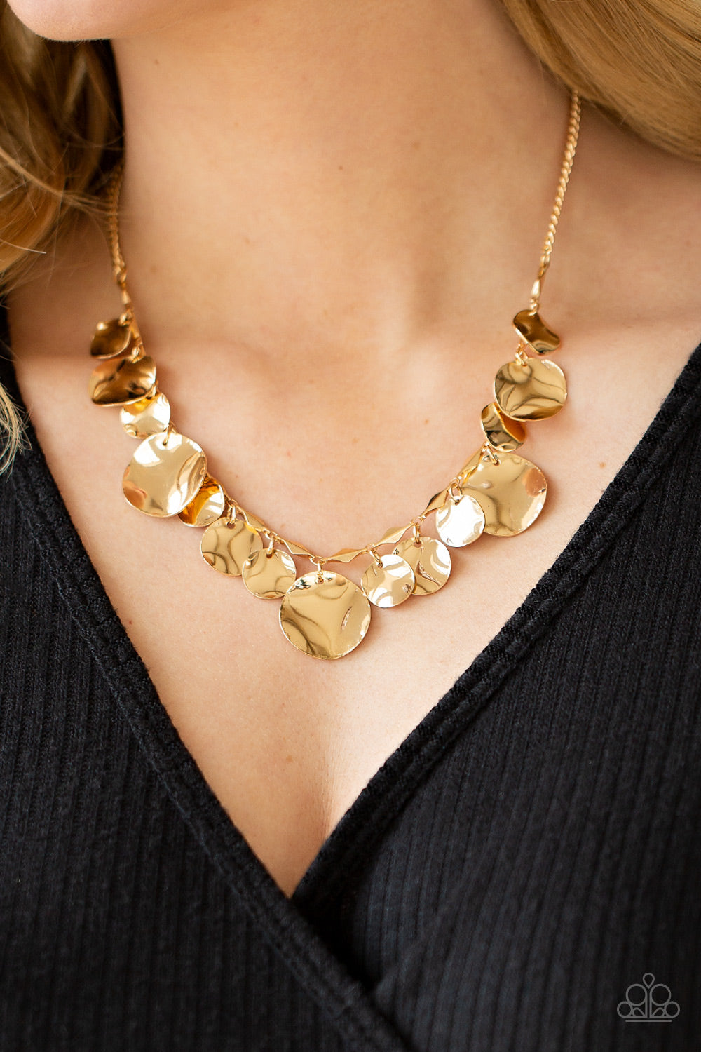 GLISTEN Closely - Gold Paparazzi Necklace