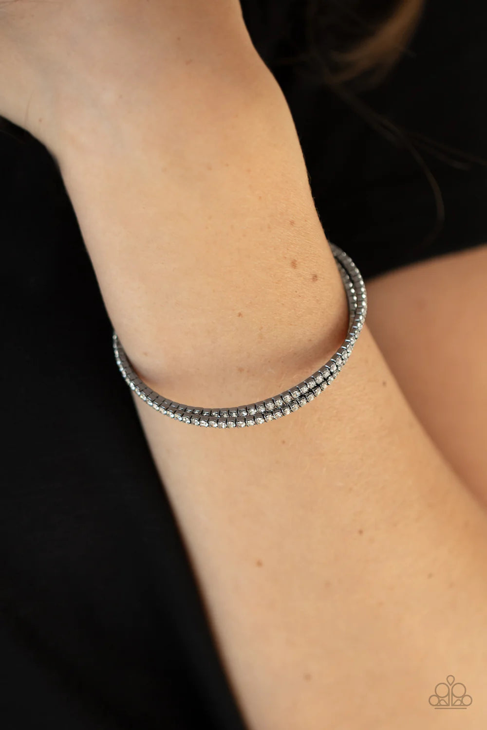 Iridescently Intertwined Black Paparazzi Bracelet