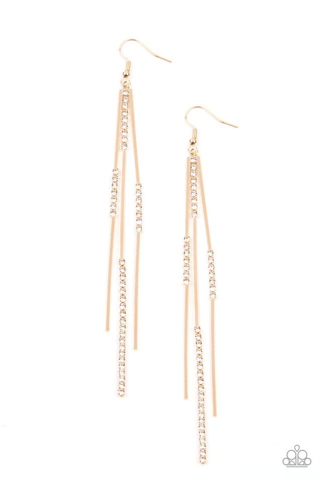 Dainty Dynamism Gold Paparazzi Earrings