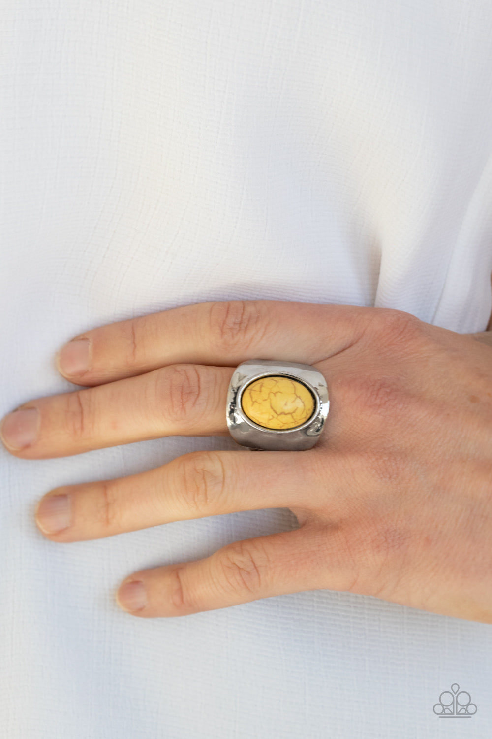 Elemental Essence - Yellow Paparazzi Ring