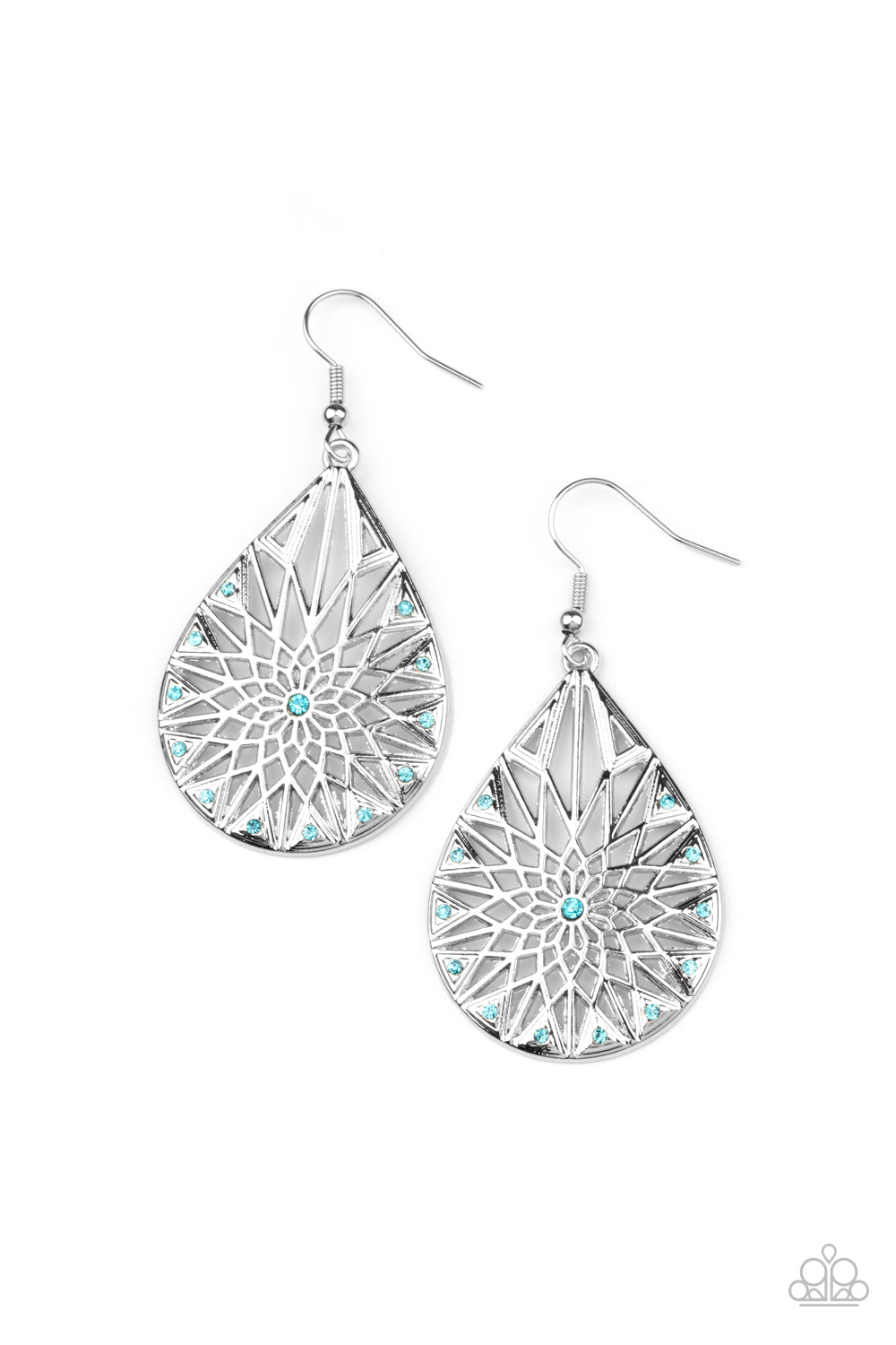 Icy Mosaic - Blue Paparazzi Earrings