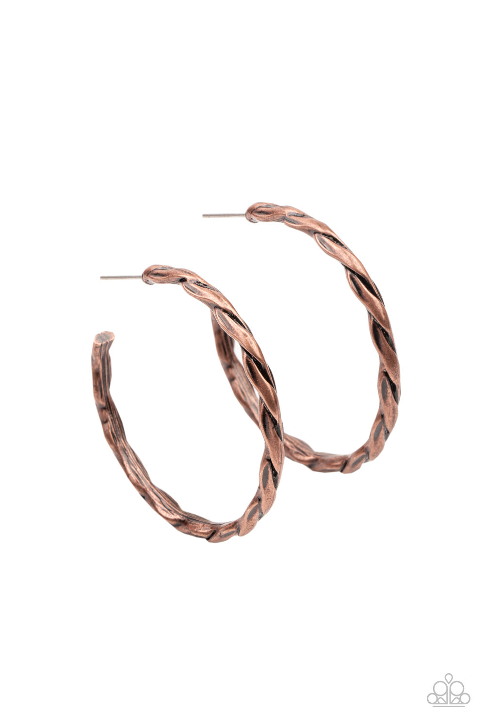 Dont Get It Twisted - Copper Paparazzi Earrings