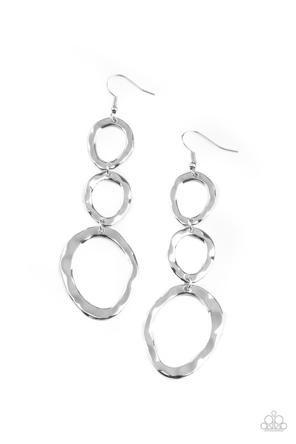 So OVAL It! - Silver Paparazzi Earrings