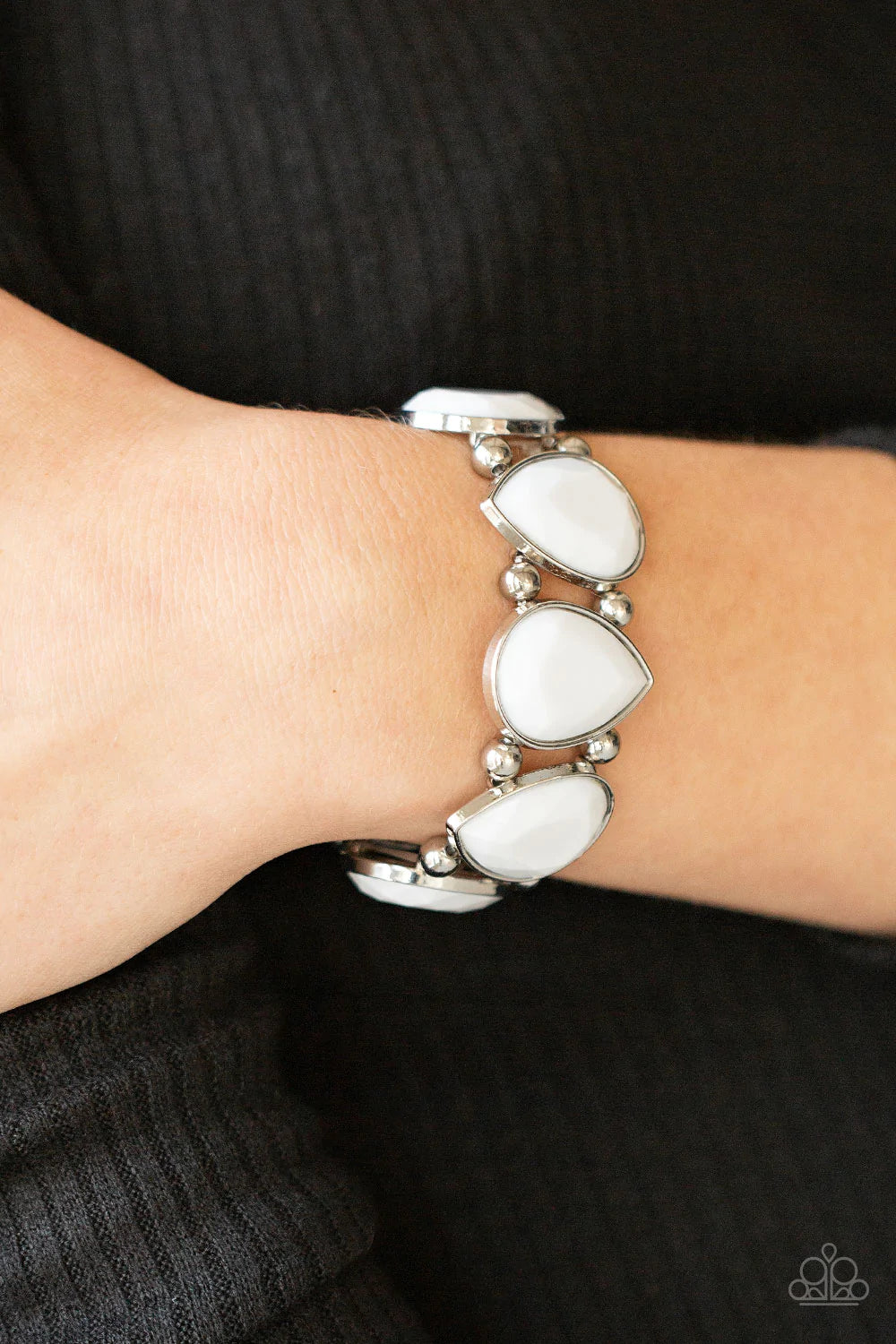 Flamboyant Tease White Paparazzi Bracelet