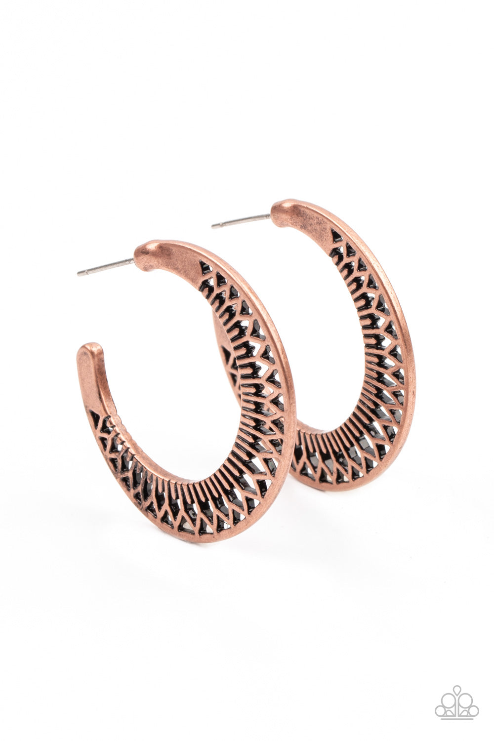 Bada BLOOM! - Copper Paparazzi Hoop Earrings