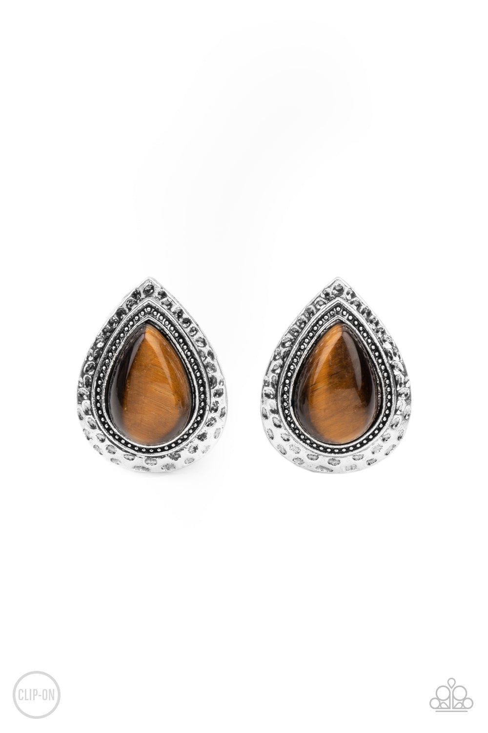 Desert Glow - Brown Paparazzi Clip-On Earrings