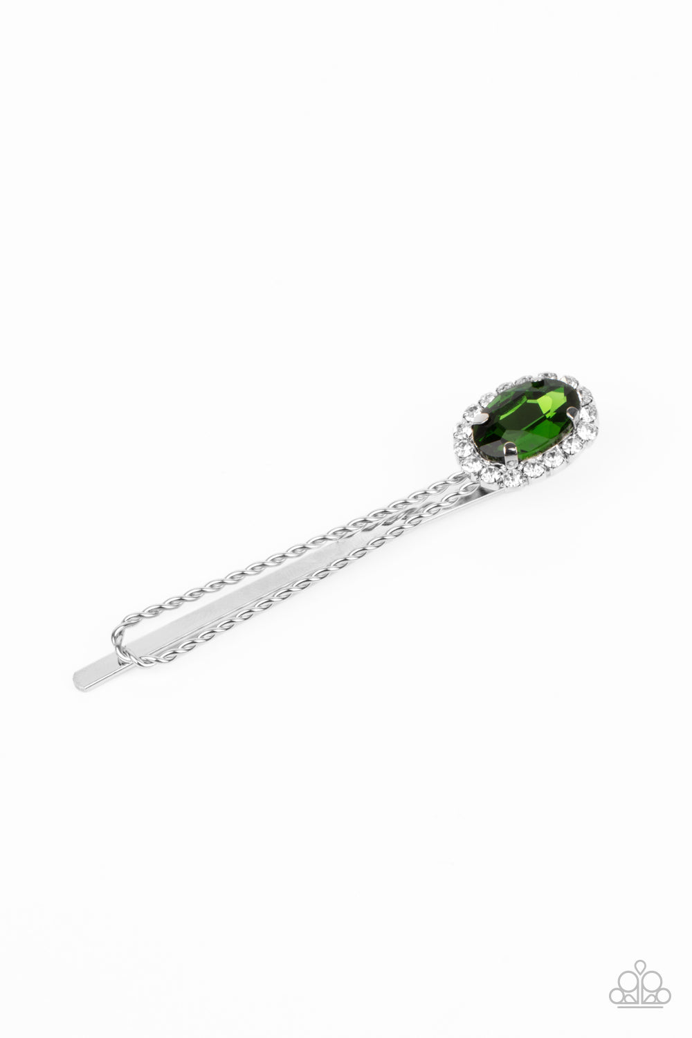 Gala Glitz - Green Paparazzi Hair Clip