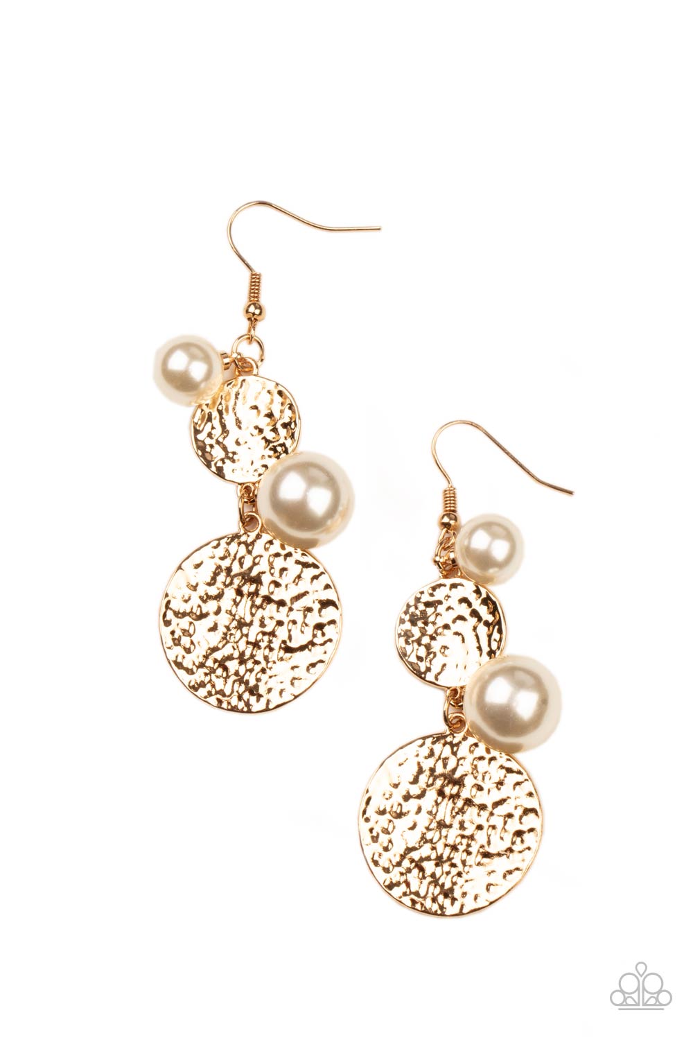 Pearl Dive - Gold Paparazzi Earrings