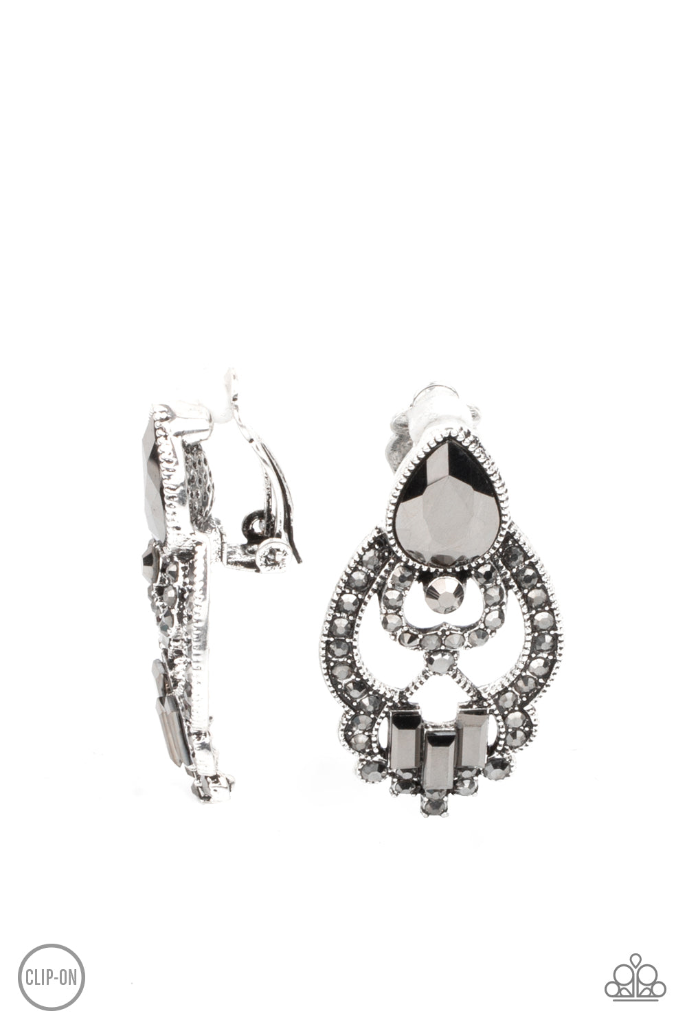 Glamour Gauntlet - Silver Paparazzi Earrings