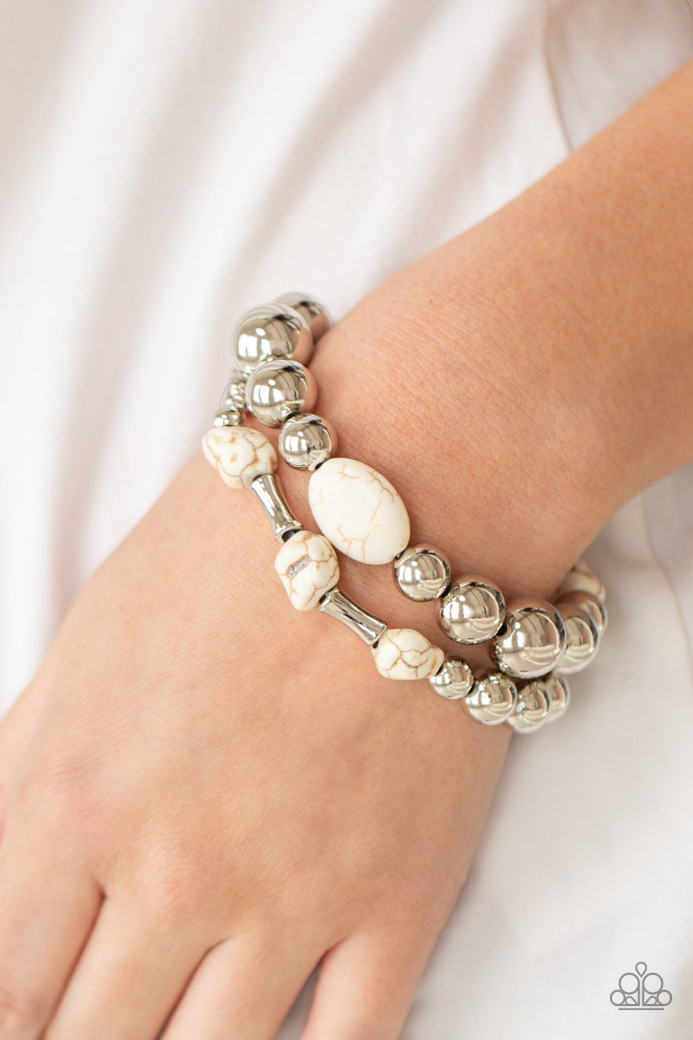 Authentically Artisan - White Paparazzi Bracelet