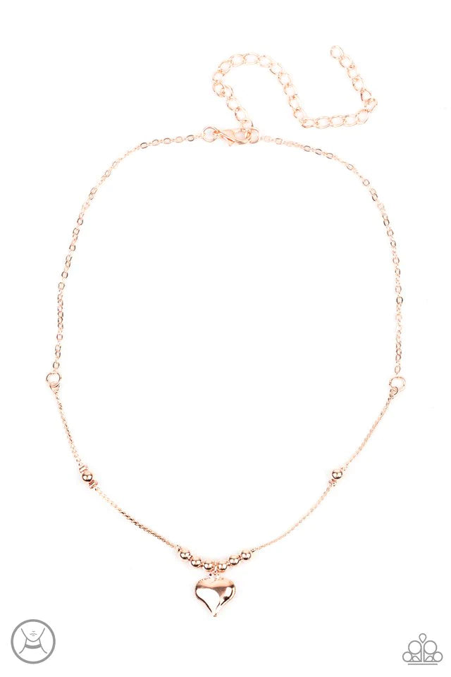 Casual Crush - Rose Gold Paparazzi Choker Necklace