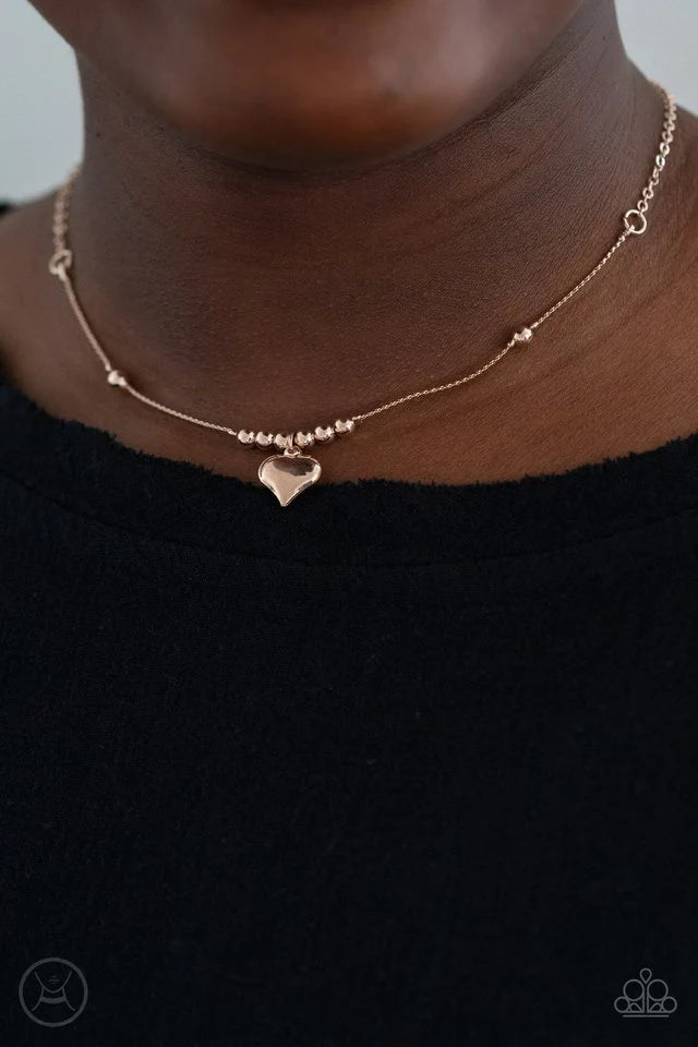 Casual Crush - Rose Gold Paparazzi Choker Necklace