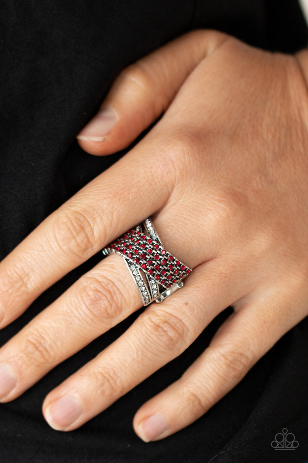 Classic Crossover - Red Paparazzi Ring