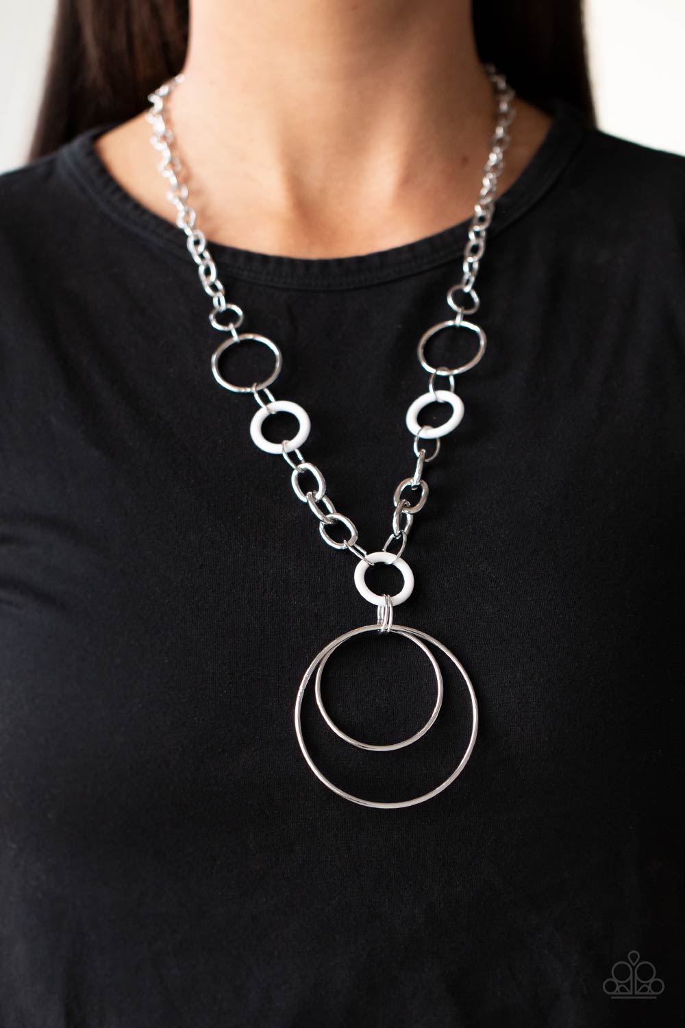 HOOP du Jour - White Paparazzi Necklace