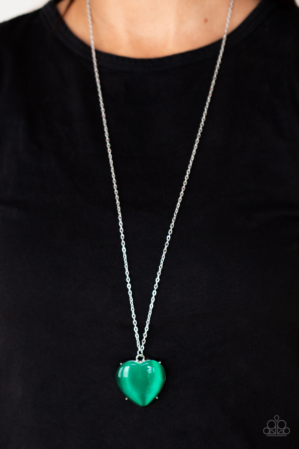 Warmhearted Glow - Green Paparazzi Necklace