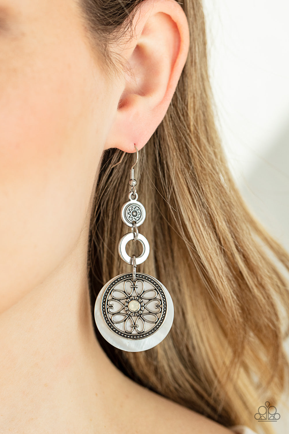 Royal Marina - White Paparazzi Earrings