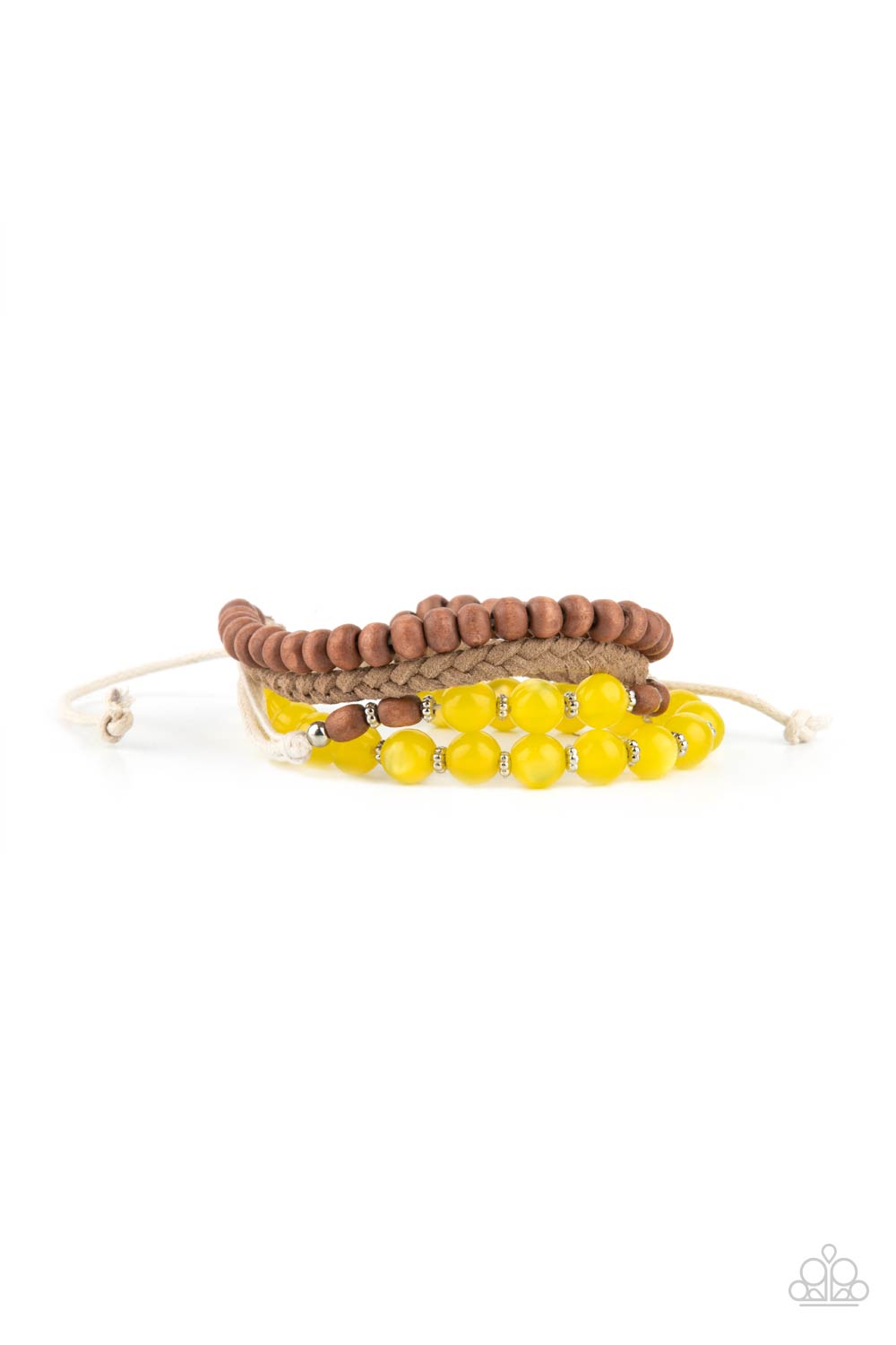 Down HOMESPUN - Yellow Paparazzi Urban Bracelet