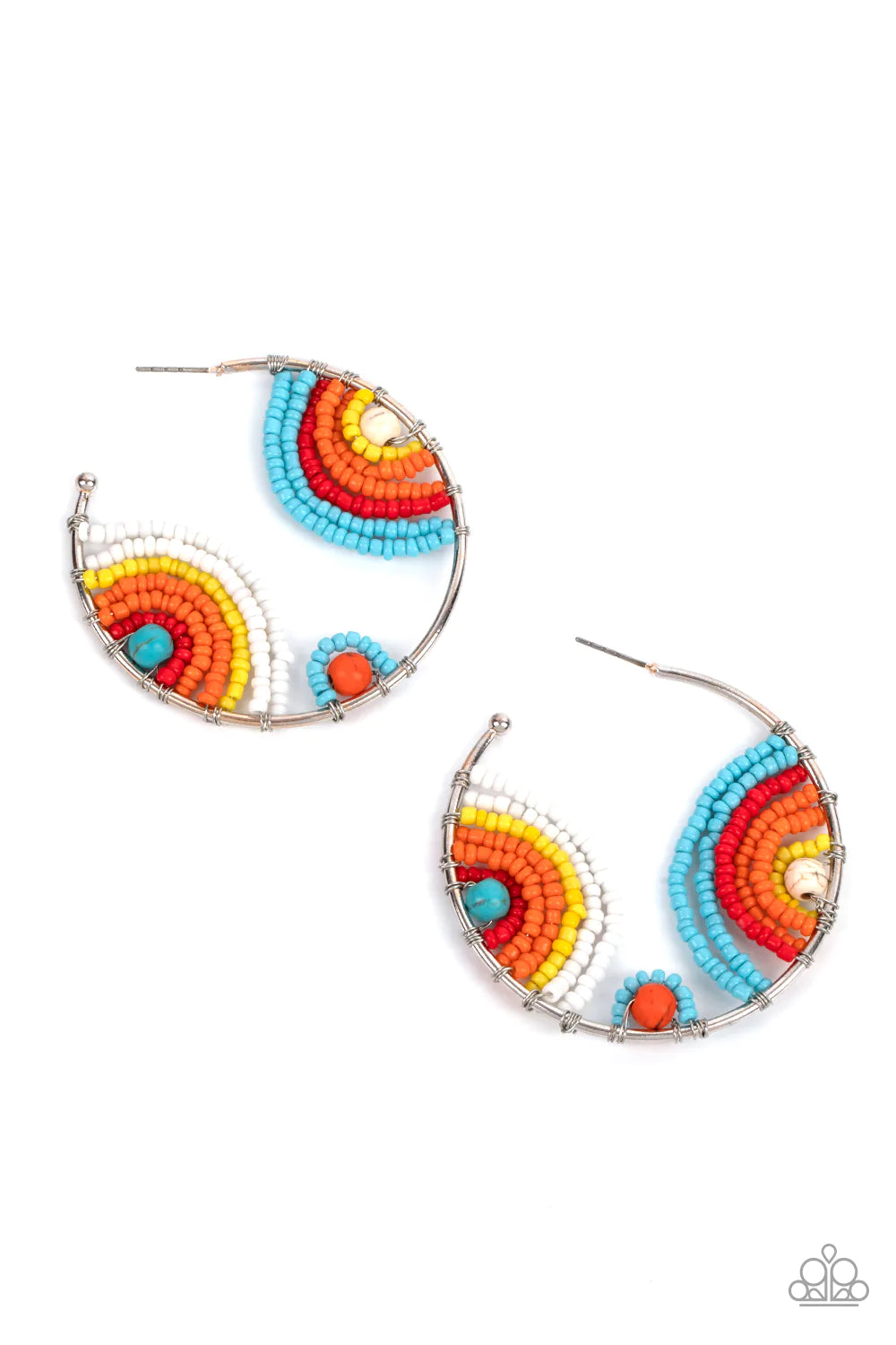 Rainbow Horizons Multi Paparazzi Hoop Earrings