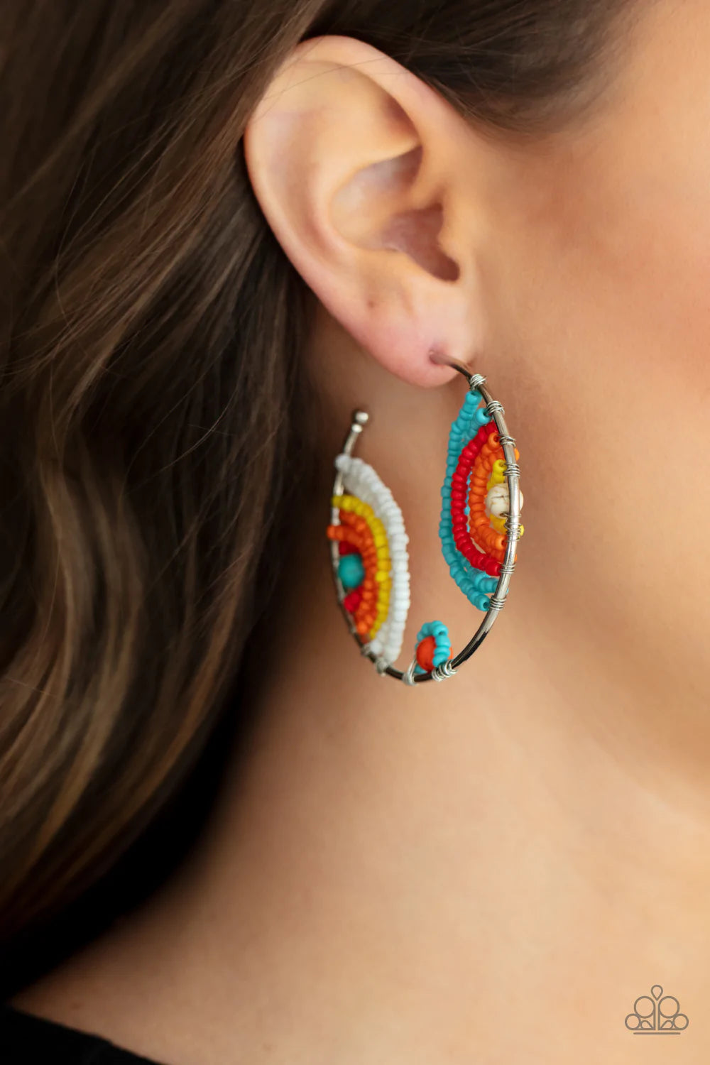 Rainbow Horizons Multi Paparazzi Hoop Earrings