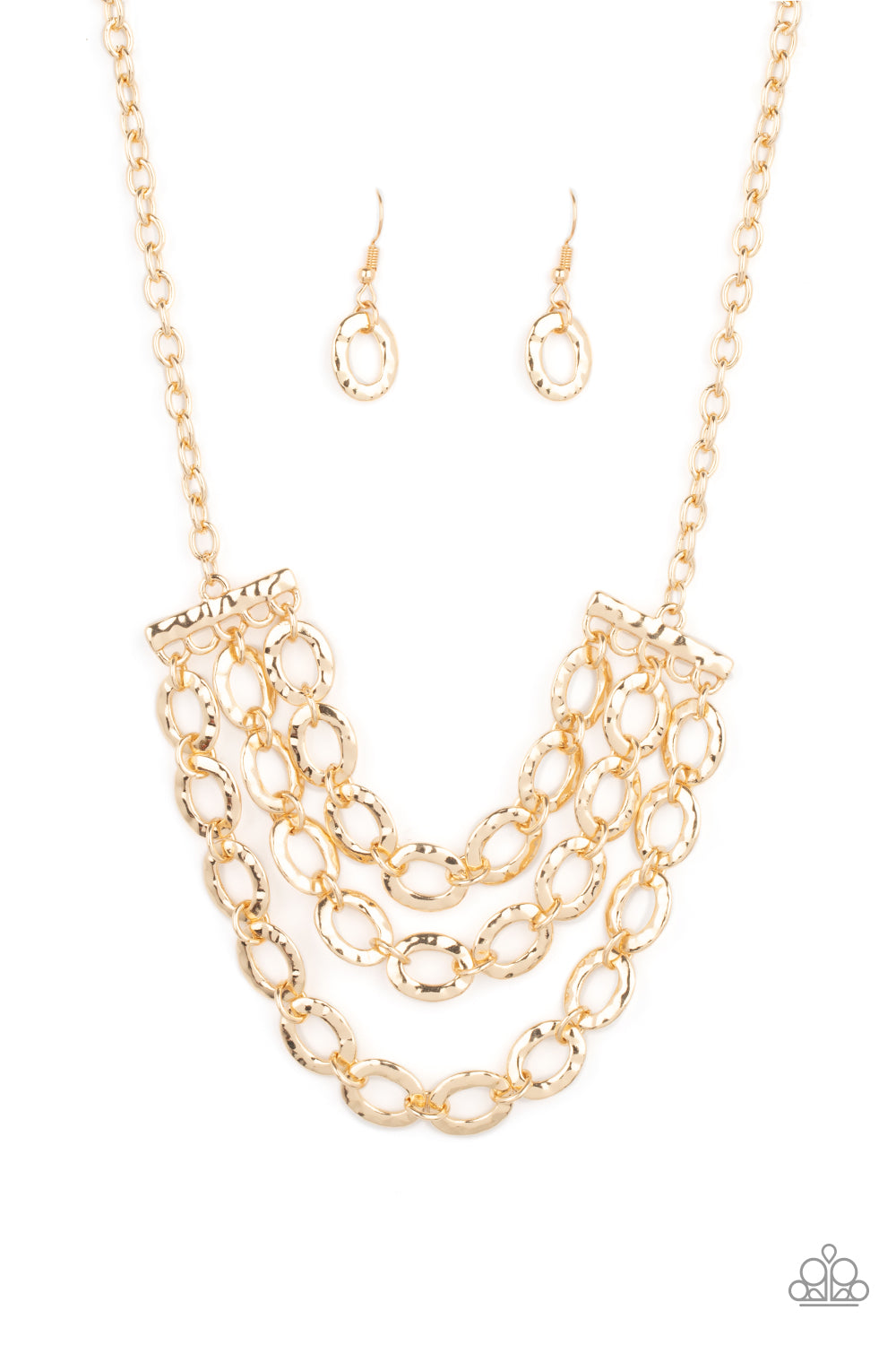 Repeat After Me - Gold Paparazzi Necklace