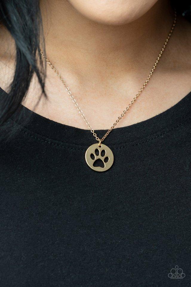 Think PAW-sitive Gold Paparazzi Necklace
