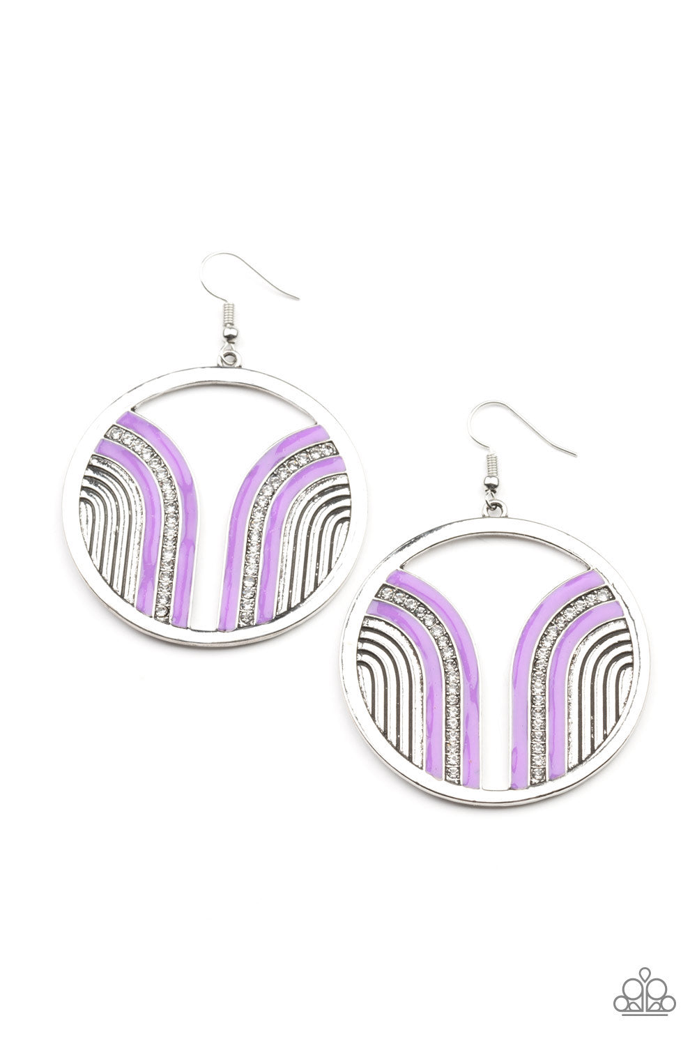 Delightfully Deco - Purple Paparazzi Earrings