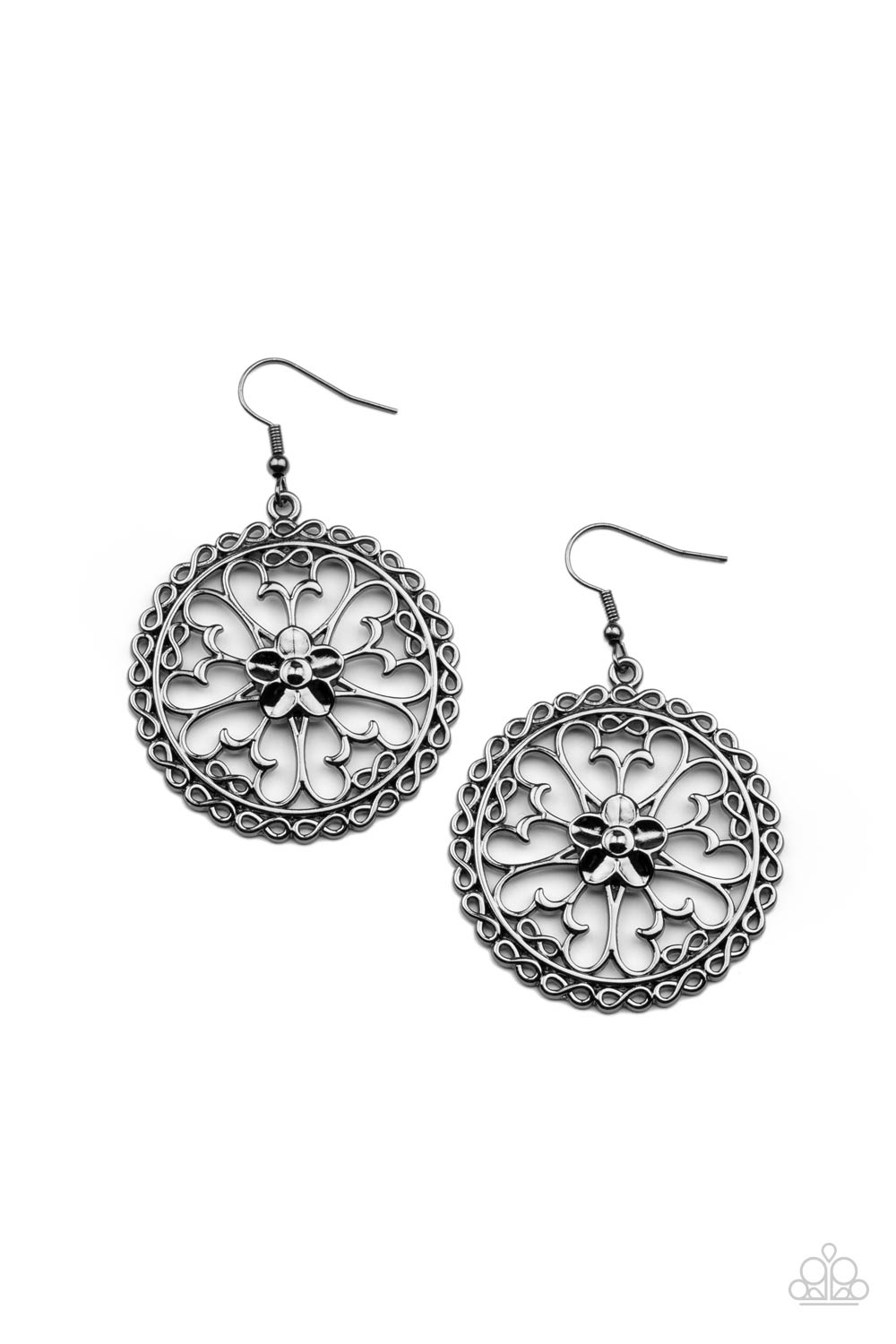 Floral Fortunes - Black Paparazzi Earrings