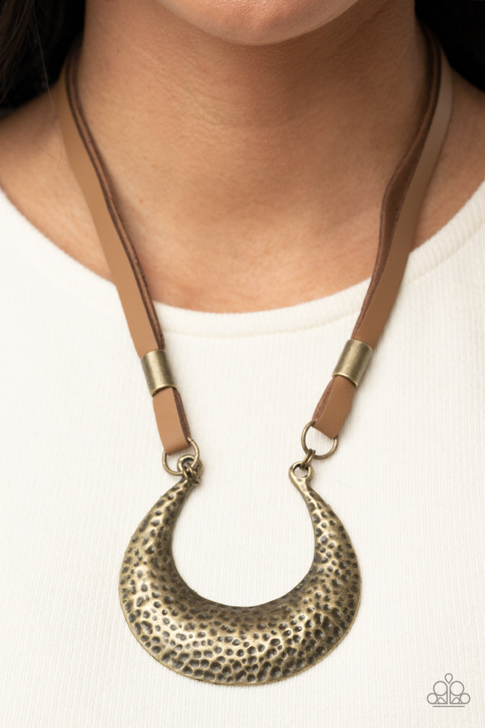 Majorly Moonstruck - Brass Paparazzi Necklace