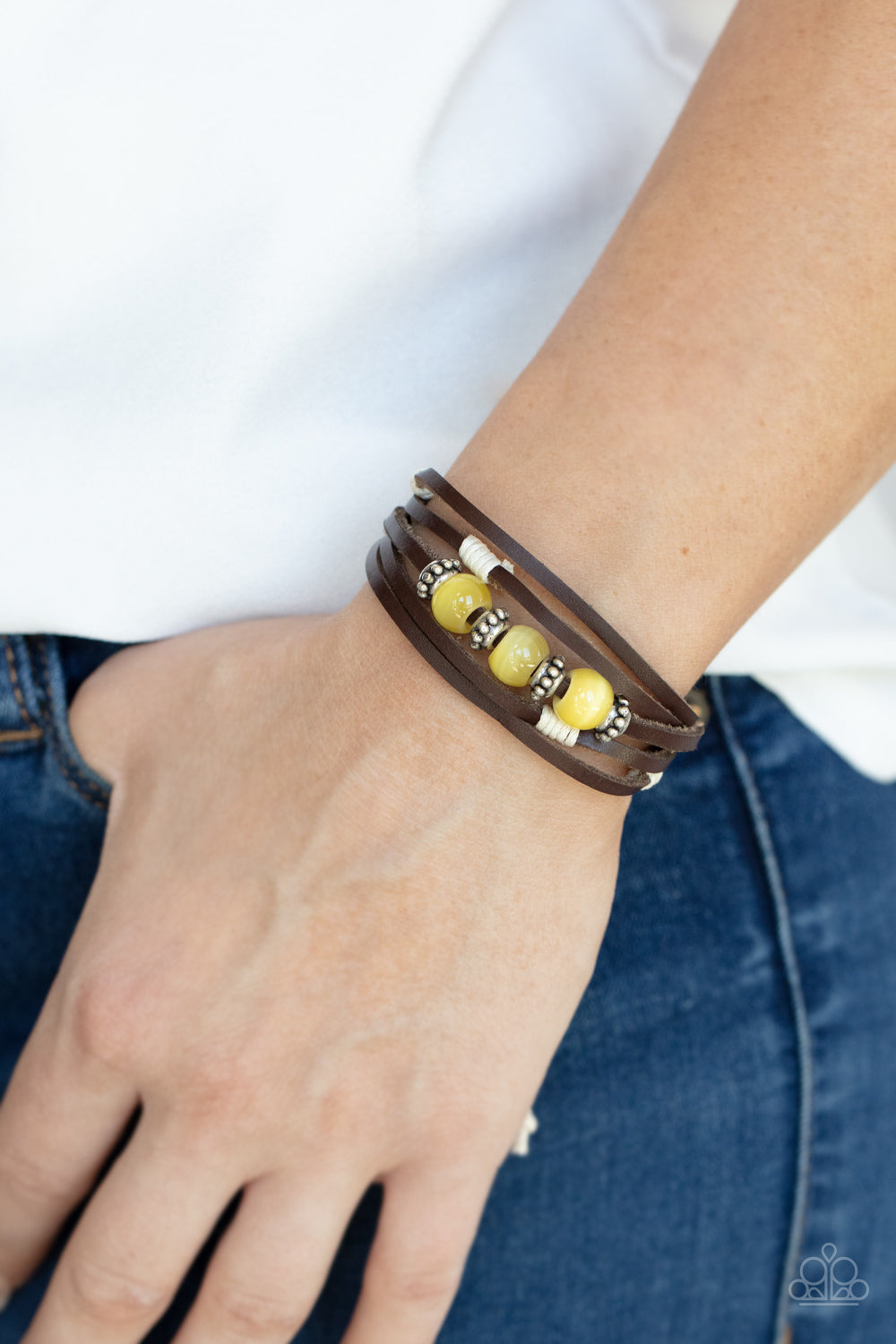 Homespun Radiance - Yellow Paparazzi Bracelet