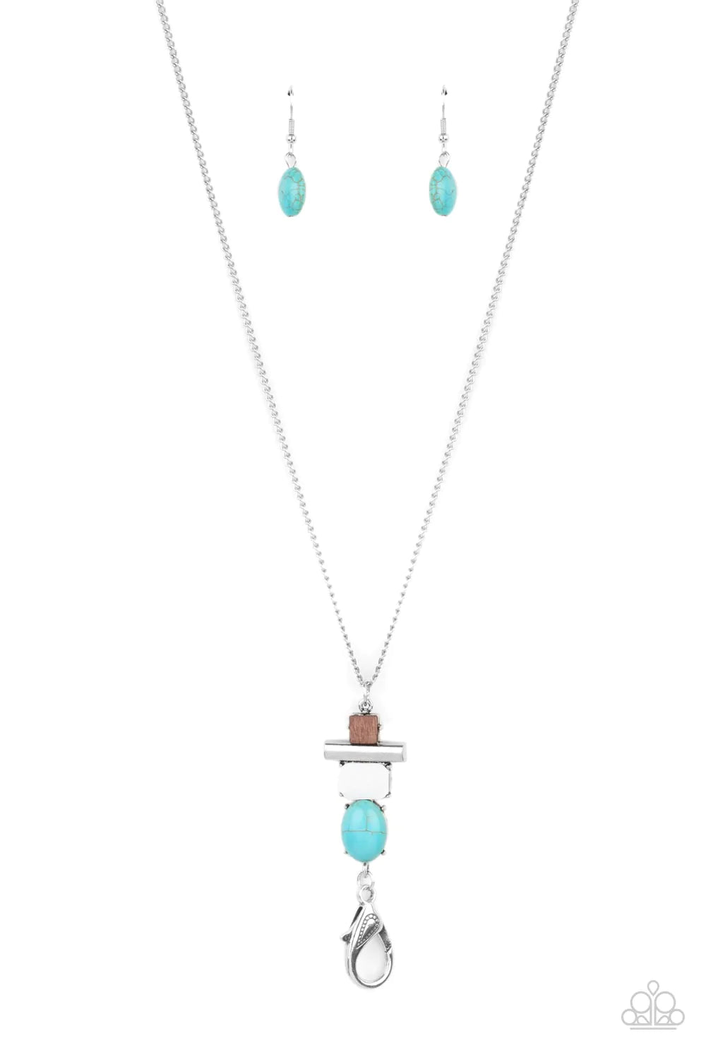 Natural Novice Blue Paparazzi Lanyard Necklace