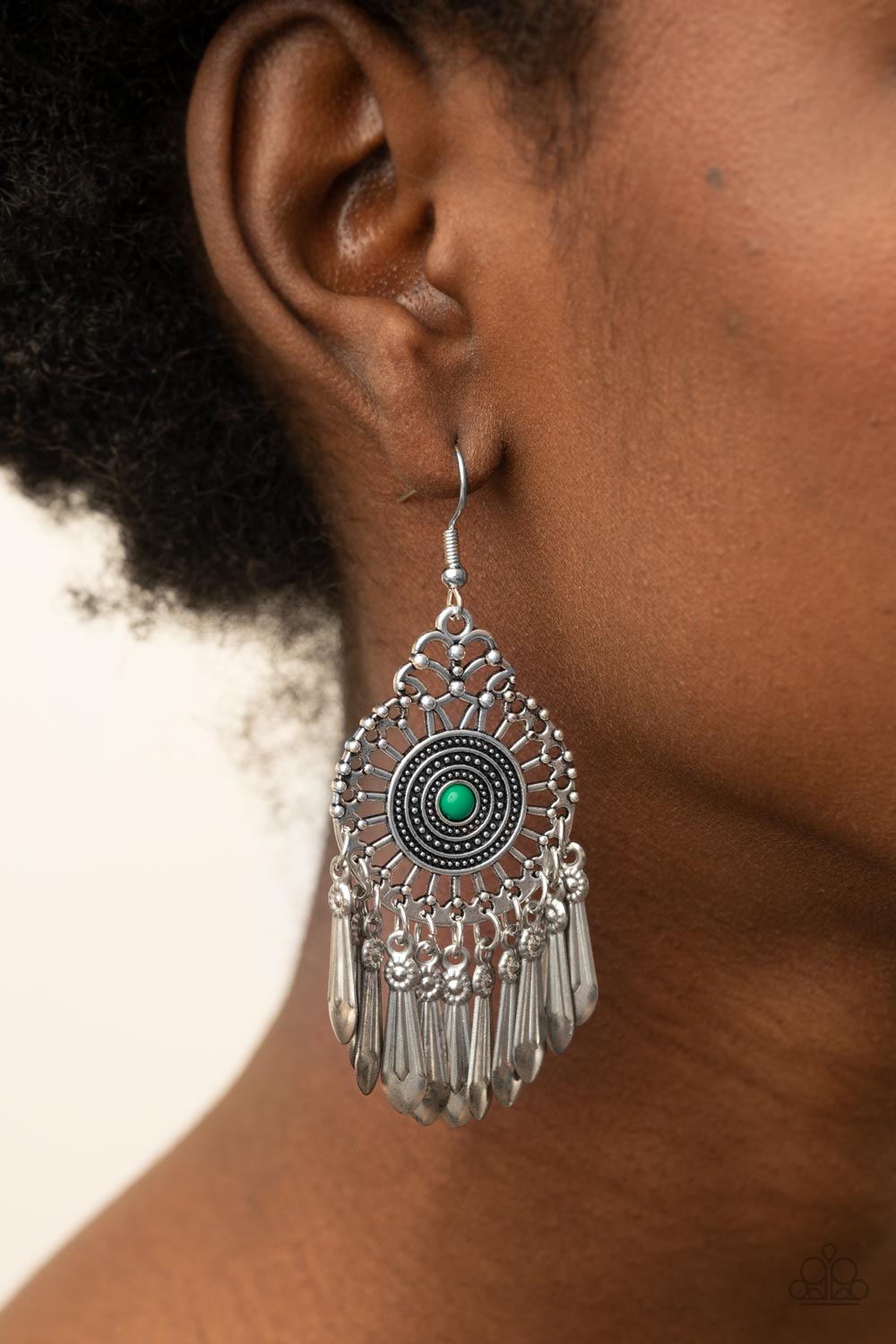Dream a Little DREAMCATCHER - Green Paparazzi Earrings