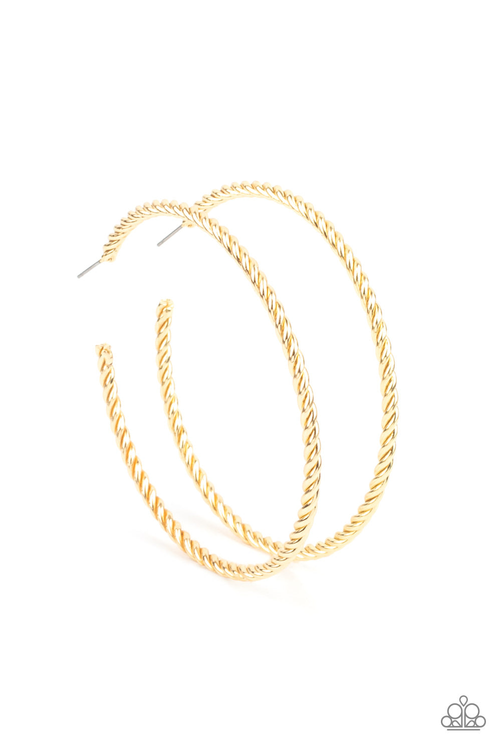 Resist The Twist - Gold Paparazzi Hoop Earrings