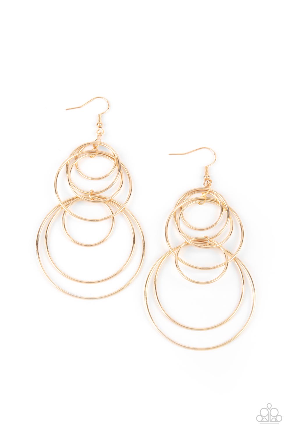 I Feel Dizzy - Gold Paparazzi Earrings