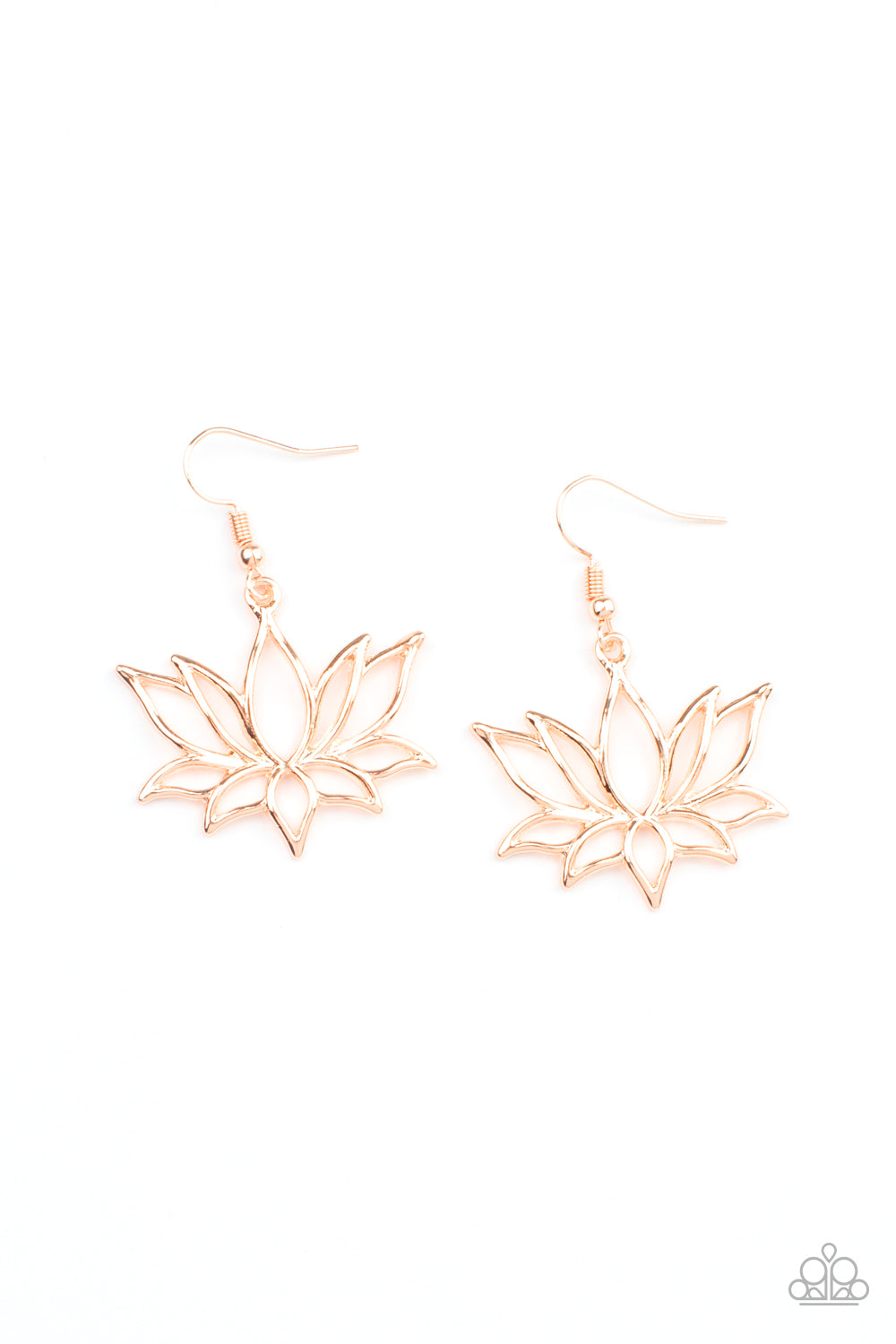 Lotus Ponds - Rose Gold Paparazzi Earrings