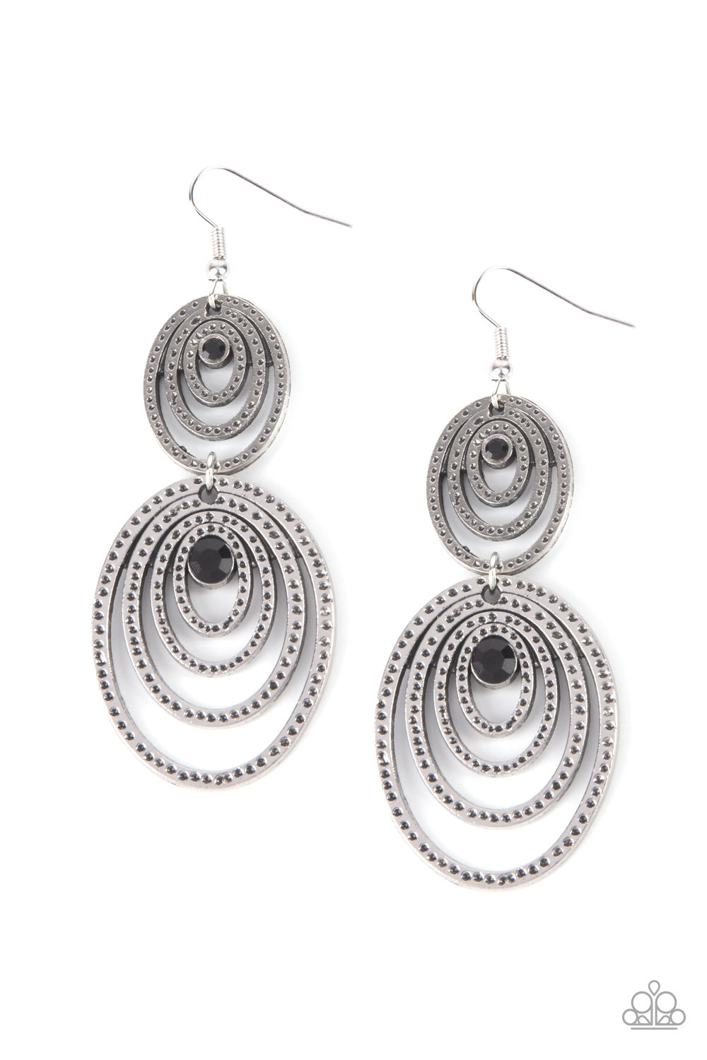 Cosmic Twirl - Black Paparazzi Earrings