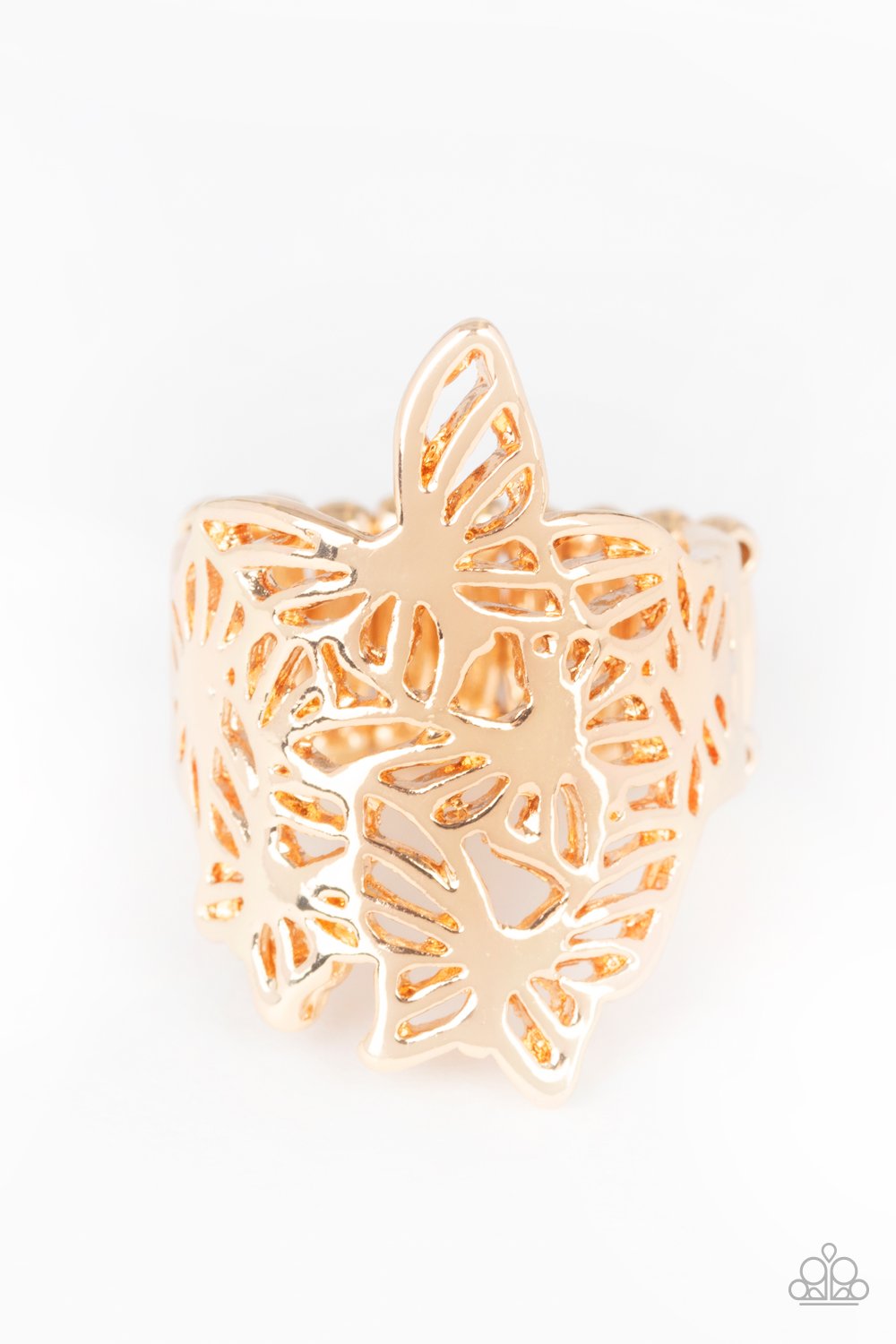 Banded Butterflies Gold Paparazzi Ring
