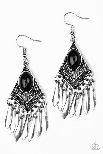 Mostly Monte-ZUMBA - Black Paparazzi Earrings