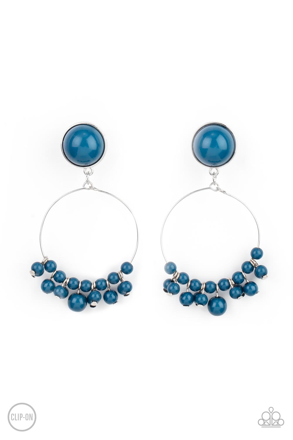 Cabaret Charm - Blue Paparazzi Clip-On Earrings