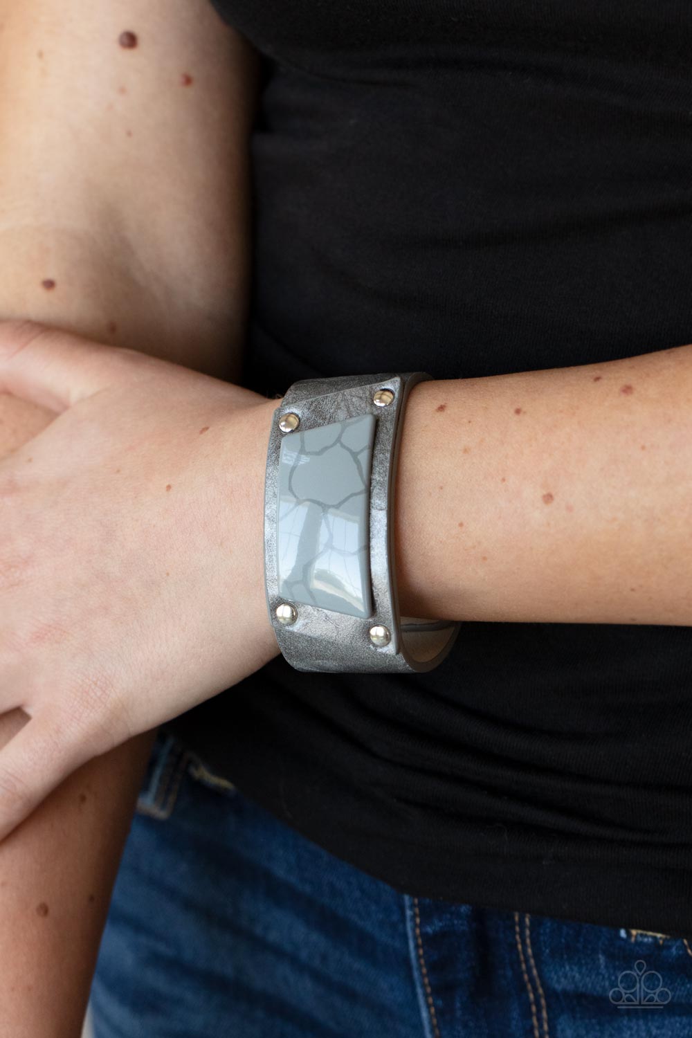 Geo Glamper - Silver Paparazzi Urban Bracelet