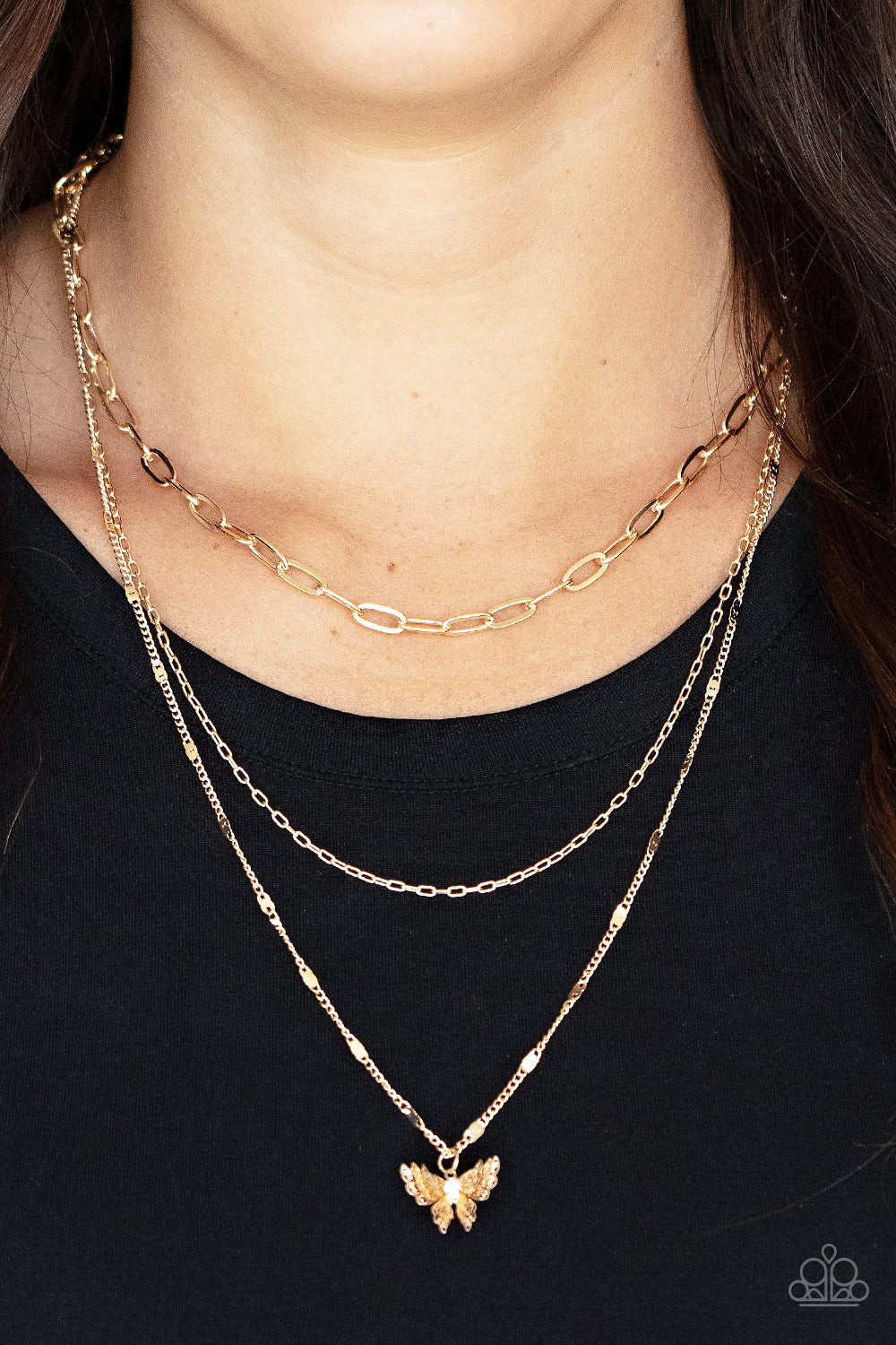 Bountiful Butterflies - Gold Paparazzi Necklace