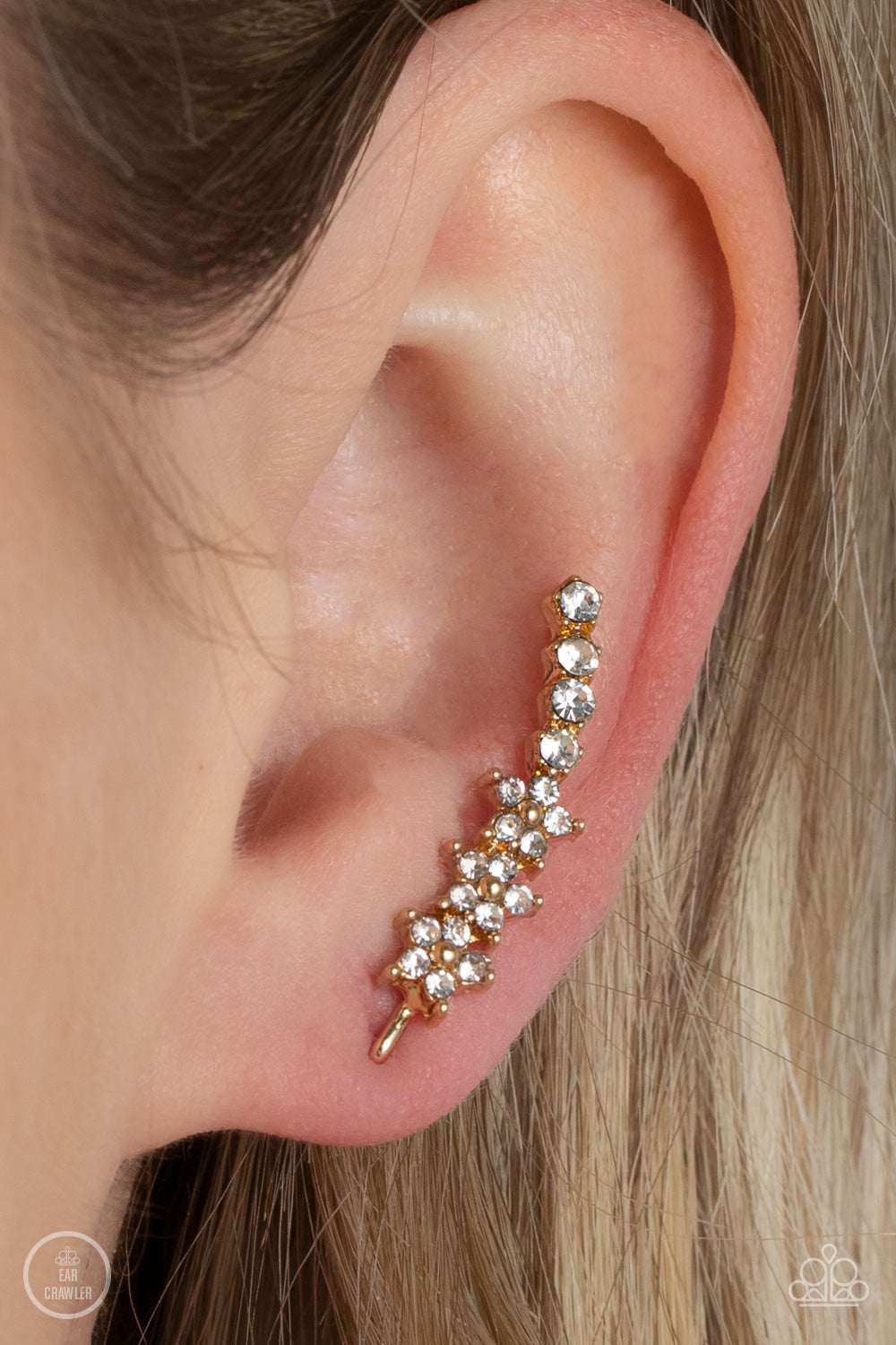 Flowery Finale - Gold Paparazzi Ear Crawler Earrings