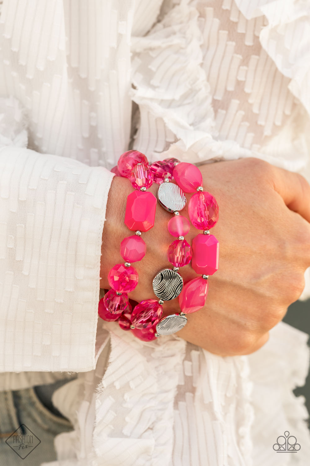 Oceanside Bliss - Pink Paparazzi Fashion Fix Bracelet